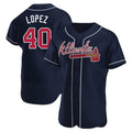 Ndoa A.Braves #40 Reynaldo Lopez player Navy Authentic Alternate Stitched Jerseys