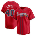 Ndoa A.Braves #40 Reynaldo Lopez player Red Limited Alternate Stitched Jerseys