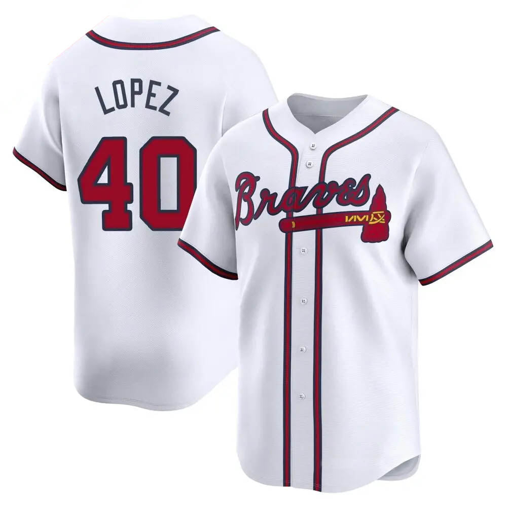 Ndoa A.Braves #40 Reynaldo Lopez player White Limited Home Stitched Jerseys