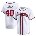 Ndoa A.Braves #40 Reynaldo Lopez player White Limited Home Stitched Jerseys