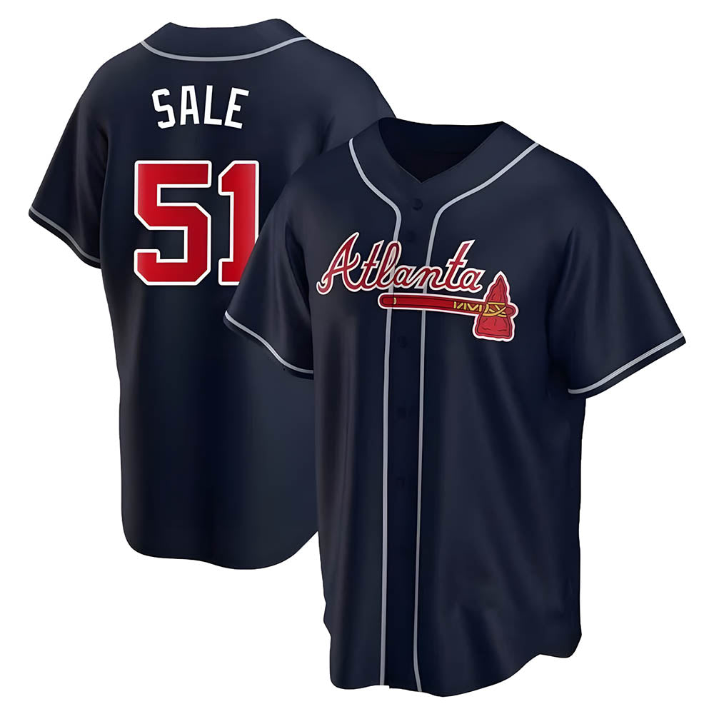 Ndoa A.Braves #51 Chris Sale Player Navy City Connect Stitched Jerseys