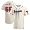 Ndoa A.Braves #66 Grant Holmes Player Cream Authentic Alternate Stitched Jerseys