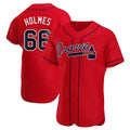 Ndoa A.Braves #66 Grant Holmes Player Red Authentic Alternate Stitched Jerseys