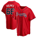 Ndoa A.Braves #66 Grant Holmes Player Red Replica Alternate Stitched Jerseys