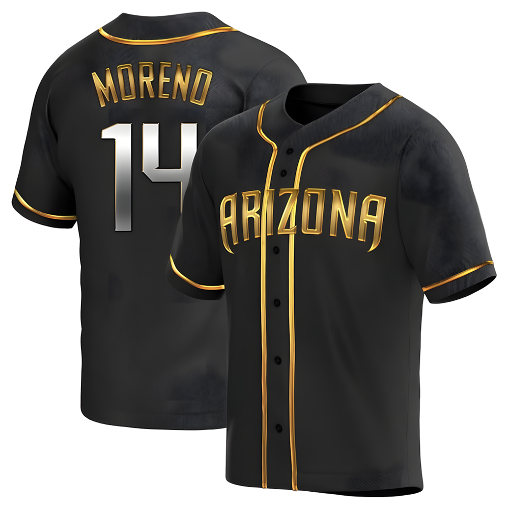 Ndoa A.Diamondbacks #14 Gabriel Moreno Player Black Golden Replica Alternate Stitched Jerseys