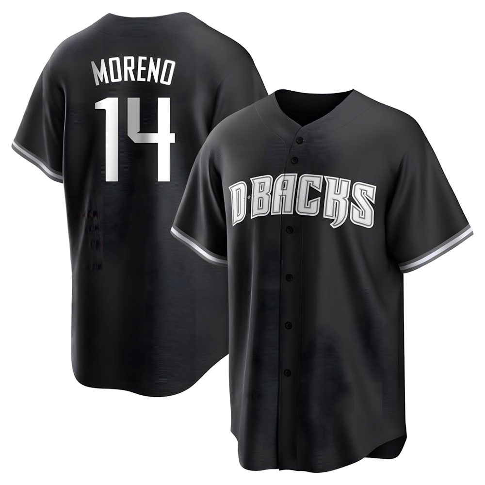 Ndoa A.Diamondbacks #14 Gabriel Moreno Player Black jersey White Replica Stitched Jerseys