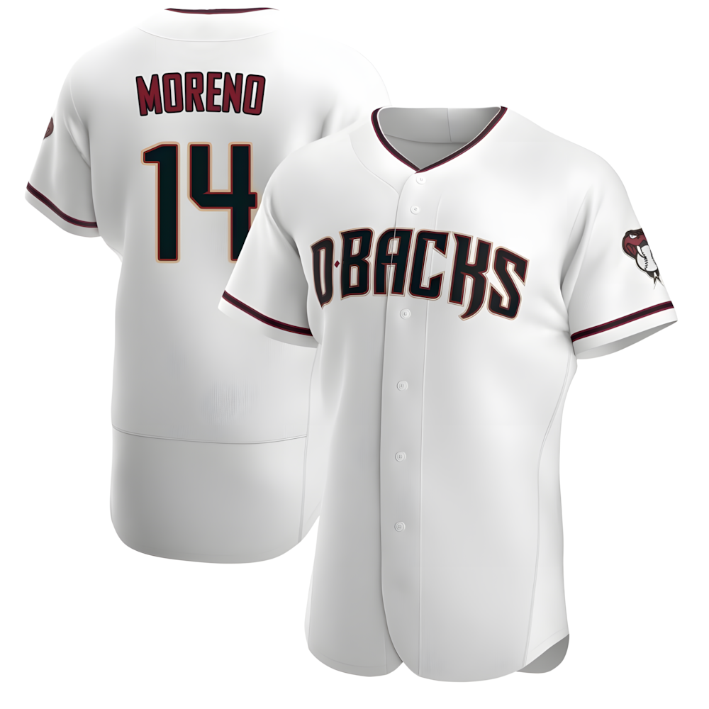 Ndoa A.Diamondbacks #14 Gabriel Moreno Player White Crimson Home Stitched Jerseys