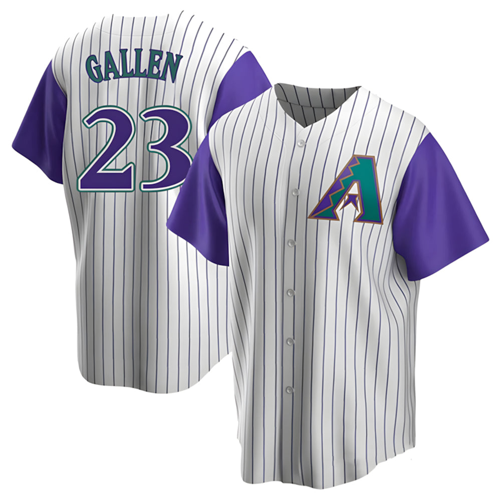 Ndoa A.Diamondbacks #23 Zac Gallen Player White-Purple Replica Stitched Jerseys