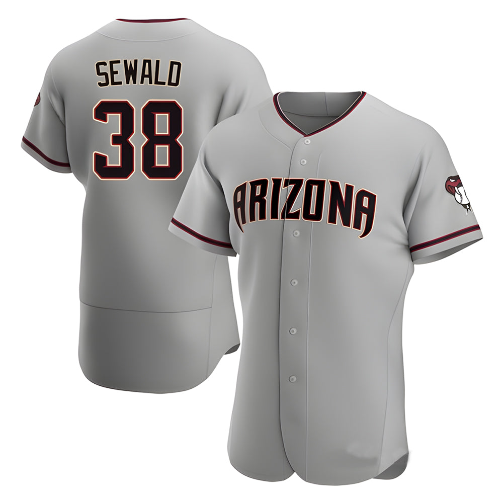 Ndoa A.Diamondbacks #38 Paul Sewald Player Gray Authentic Road Stitched Jersey