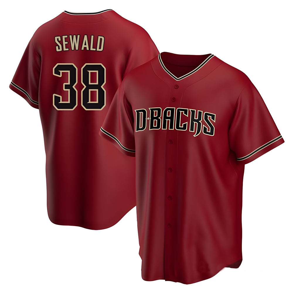 Ndoa A.Diamondbacks #38 Paul Sewald Player Red Alternate Replica Stitched Jersey