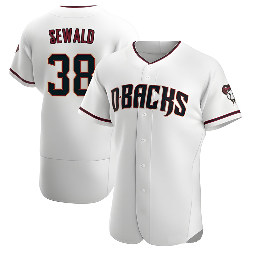 Ndoa A.Diamondbacks #38 Paul Sewald Player White Authentic Crimson Home Stitched Jersey