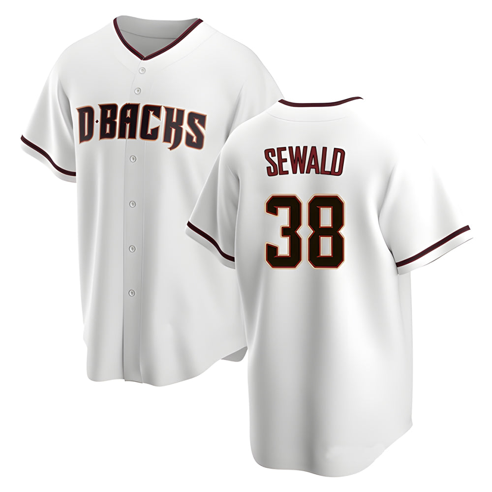 Ndoa A.Diamondbacks #38 Paul Sewald Player White Replica Home Stitched Jersey