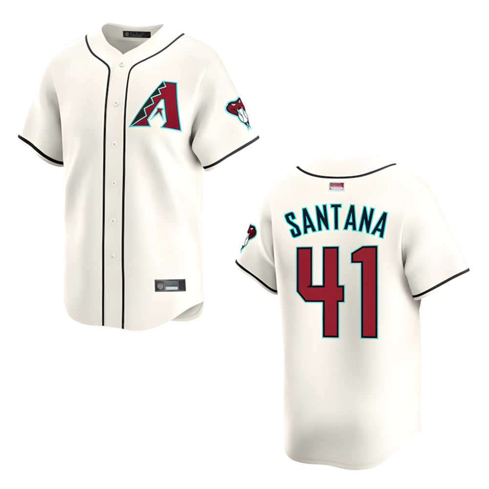 Ndoa A.Diamondbacks #41 Carlos Santana Player Cream game time Stitched Jersey