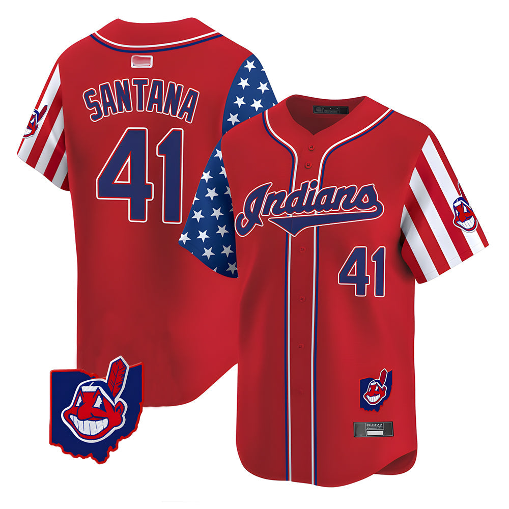 Ndoa A.Diamondbacks #41 Carlos Santana Player Red Independence Day Vapor Premier Limited Stitched Jersey