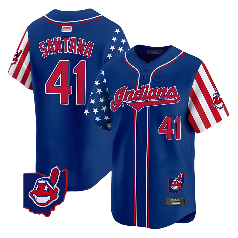 Ndoa A.Diamondbacks #41 Carlos Santana Player Royal Independence Day Vapor Premier Limited Stitched Jersey