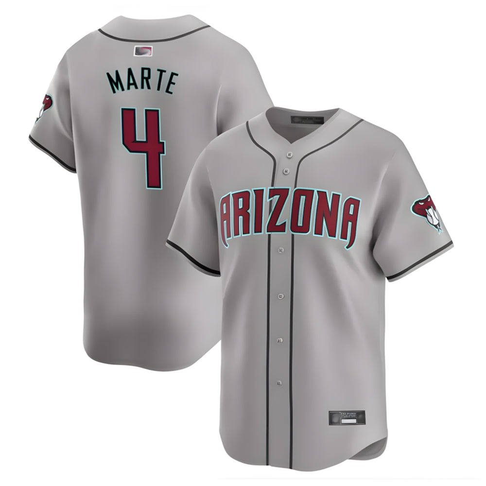 Ndoa A.Diamondbacks #4 Ketel Marte Player Gray Replica Game Stitched Jerseys