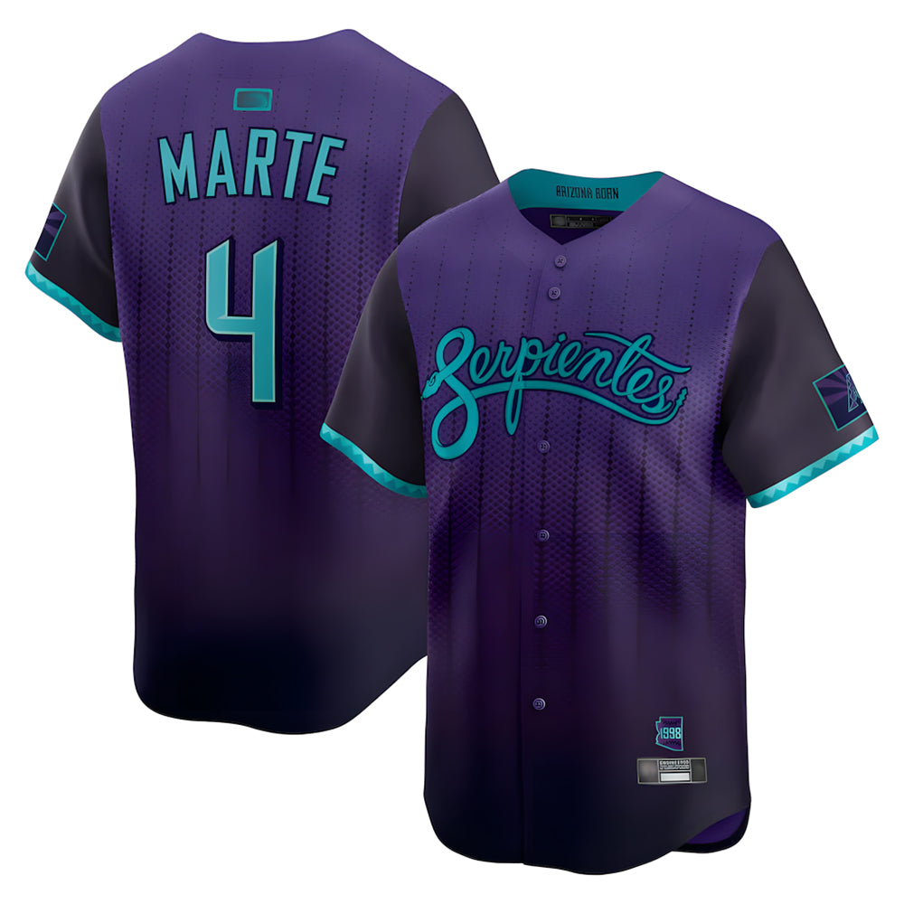 Ndoa A.Diamondbacks #4 Ketel Marte Player Purple City Connect Limited Stitched Jerseys