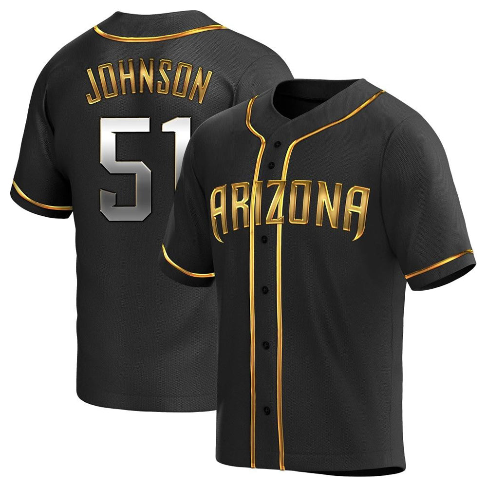 Ndoa A.Diamondbacks #51 Randy Johnson Player Black Golden Replica Alternate Stitched Jerseys