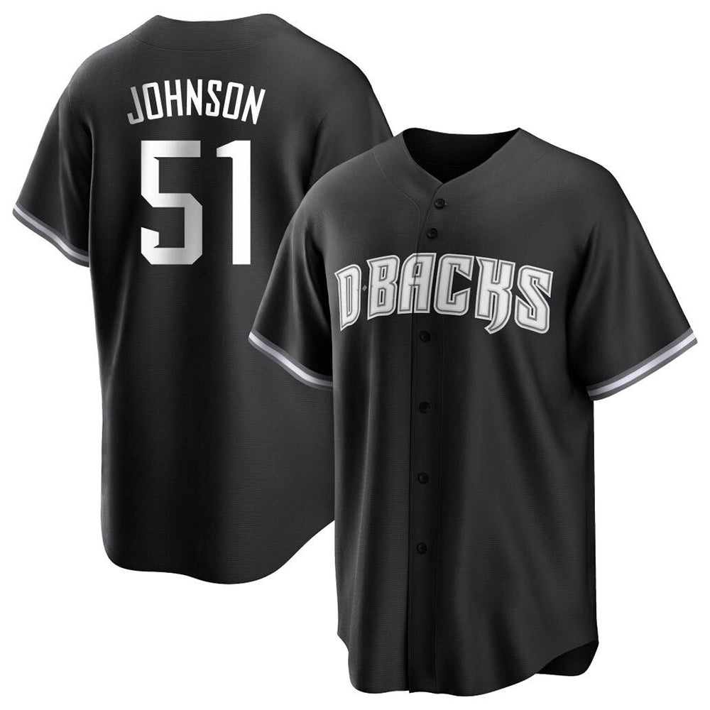 Ndoa A.Diamondbacks #51 Randy Johnson Player Black White Replica Alternate Stitched Jerseys