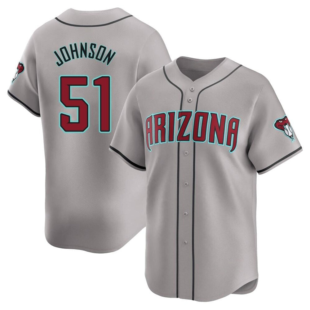 Ndoa A.Diamondbacks #51 Randy Johnson Player Gray Limited Away Stitched Jerseys
