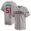 Ndoa A.Diamondbacks #51 Randy Johnson Player Gray Limited Away Stitched Jerseys