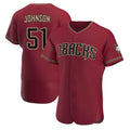 Ndoa A.Diamondbacks #51 Randy Johnson Red Authentic Crimson Alternate Stitched Jerseys
