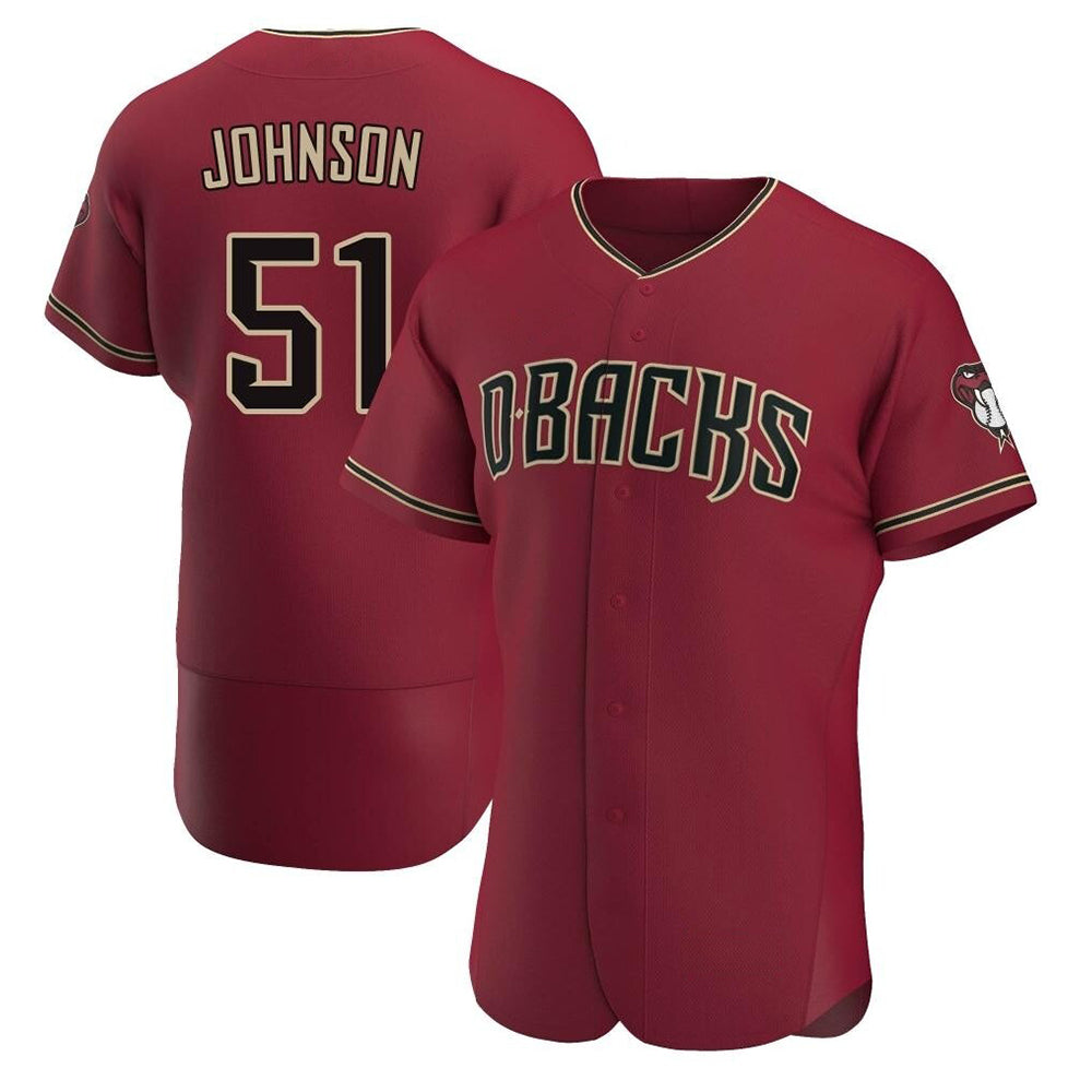 Ndoa A.Diamondbacks #51 Randy Johnson Red Authentic Crimson Alternate Stitched Jerseys