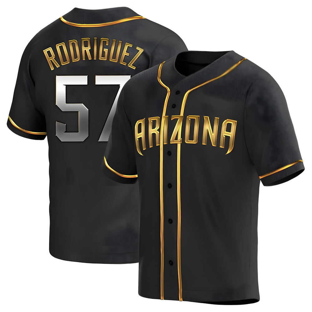 Ndoa A.Diamondbacks #57 Eduardo Rodriguez Player Black Golden Replica Alternate Stitched Jersey