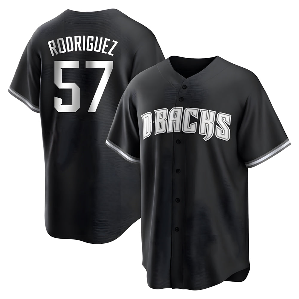 Ndoa A.Diamondbacks #57 Eduardo Rodriguez Player Black White Replica Alternate Stitched Jersey