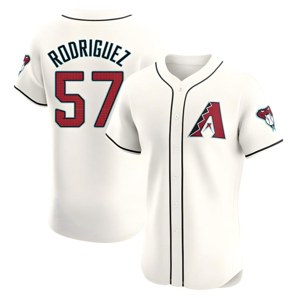 Ndoa A.Diamondbacks #57 Eduardo Rodriguez Player Cream Elite Home Stitched Jersey