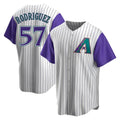 Ndoa A.Diamondbacks #57 Eduardo Rodriguez Player  Cream Purple Replica Alternate Cooperstown Collection Stitched Jersey