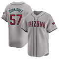 Ndoa A.Diamondbacks #57 Eduardo Rodriguez Player Gray Limited Away Stitched Jersey