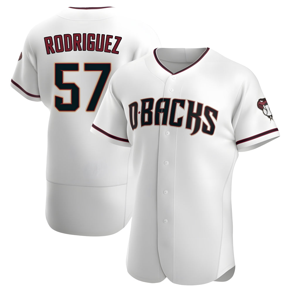 Ndoa A.Diamondbacks #57 Eduardo Rodriguez Player White Crimson Home Stitched Jersey