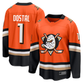 Ndoa A.Ducks #1 Lukas Dostal Orange Home Breakaway Jerseys