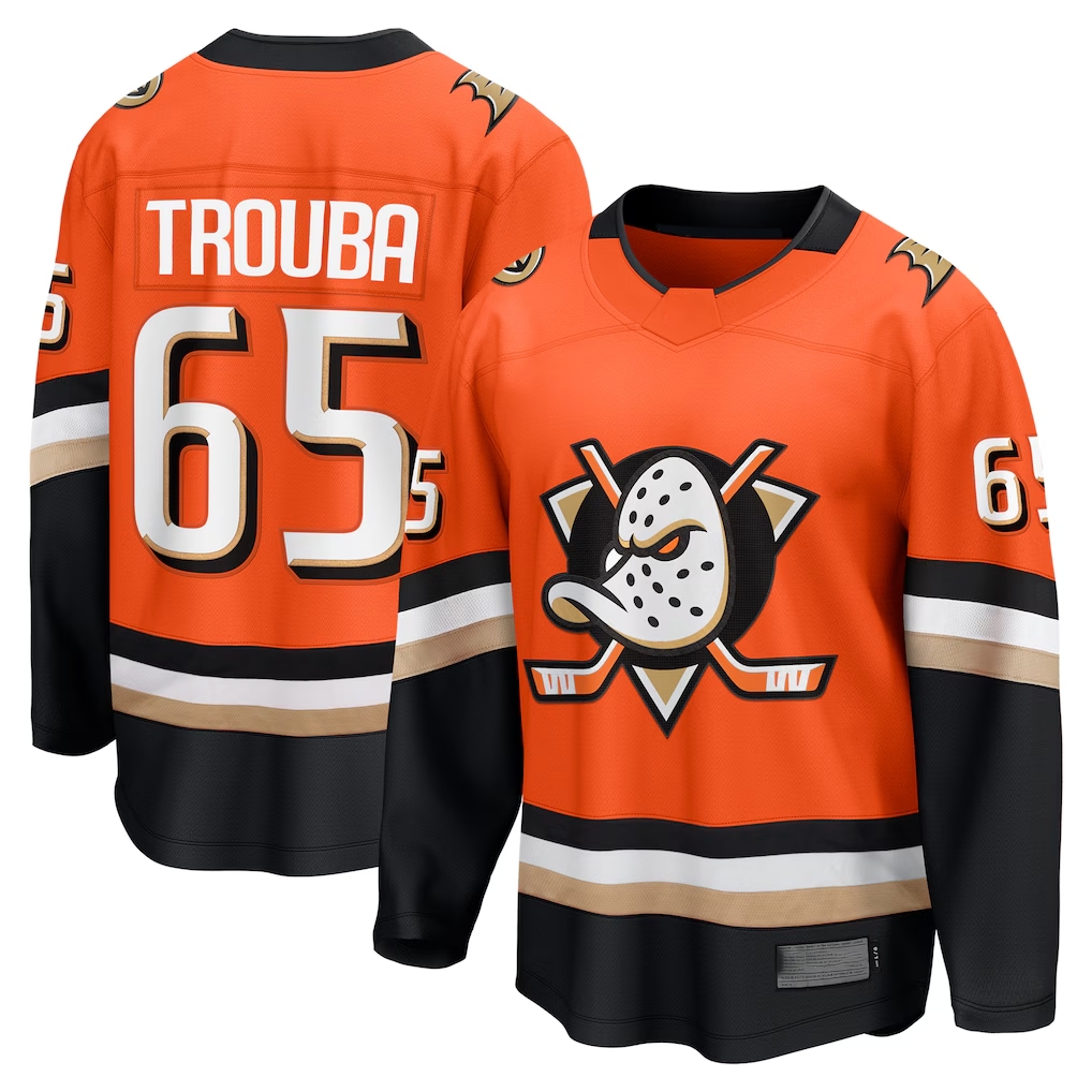 Ndoa A.Ducks #65 Jacob Trouba Orange Home Breakaway Player Jerseys