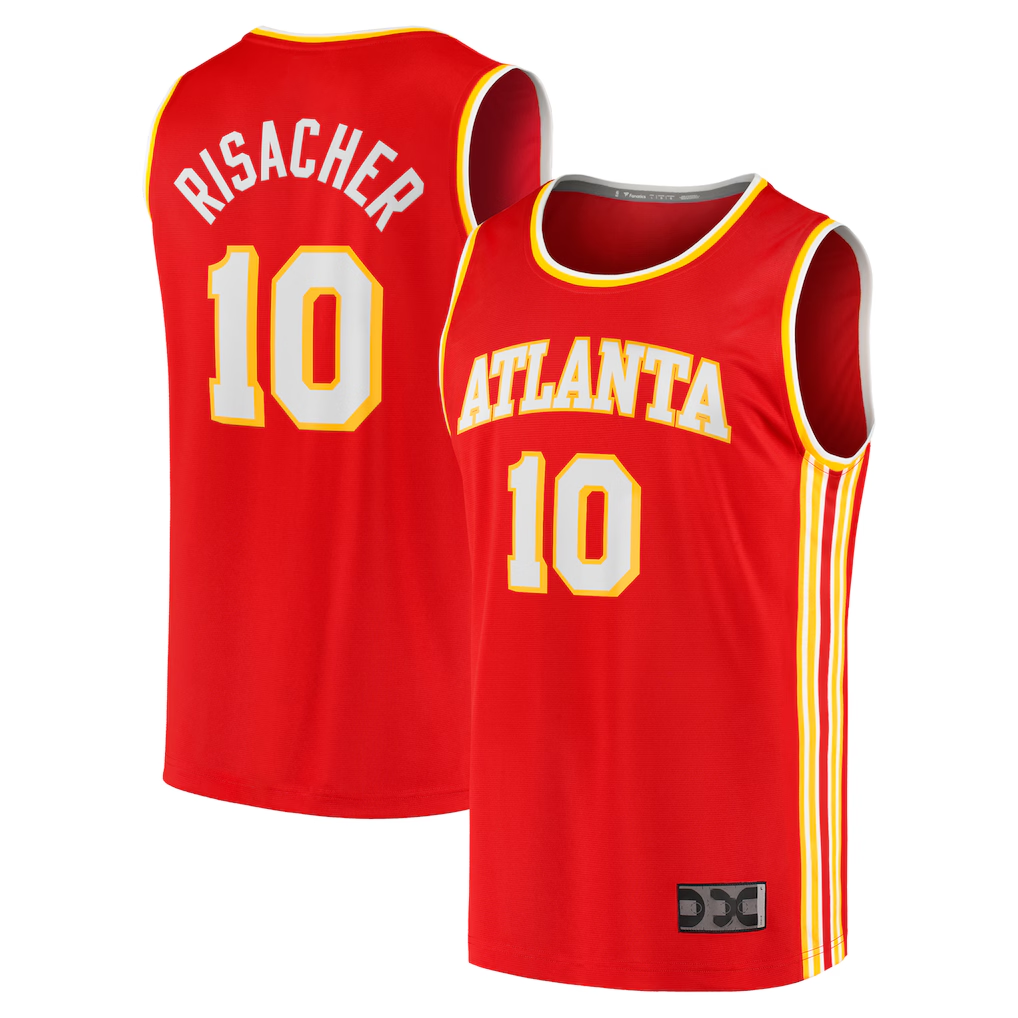Ndoa A.Hawks #10 Zaccharie Risacher Red 2024 Draft Fast Break Player Jerseys - Icon Edition