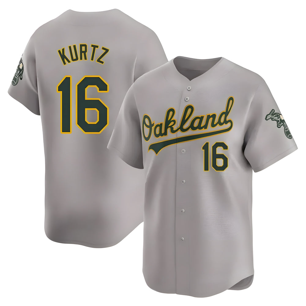 Ndoa Athletics #16 Nick Kurtz Player Grey Home Limited Stitched Jerseys