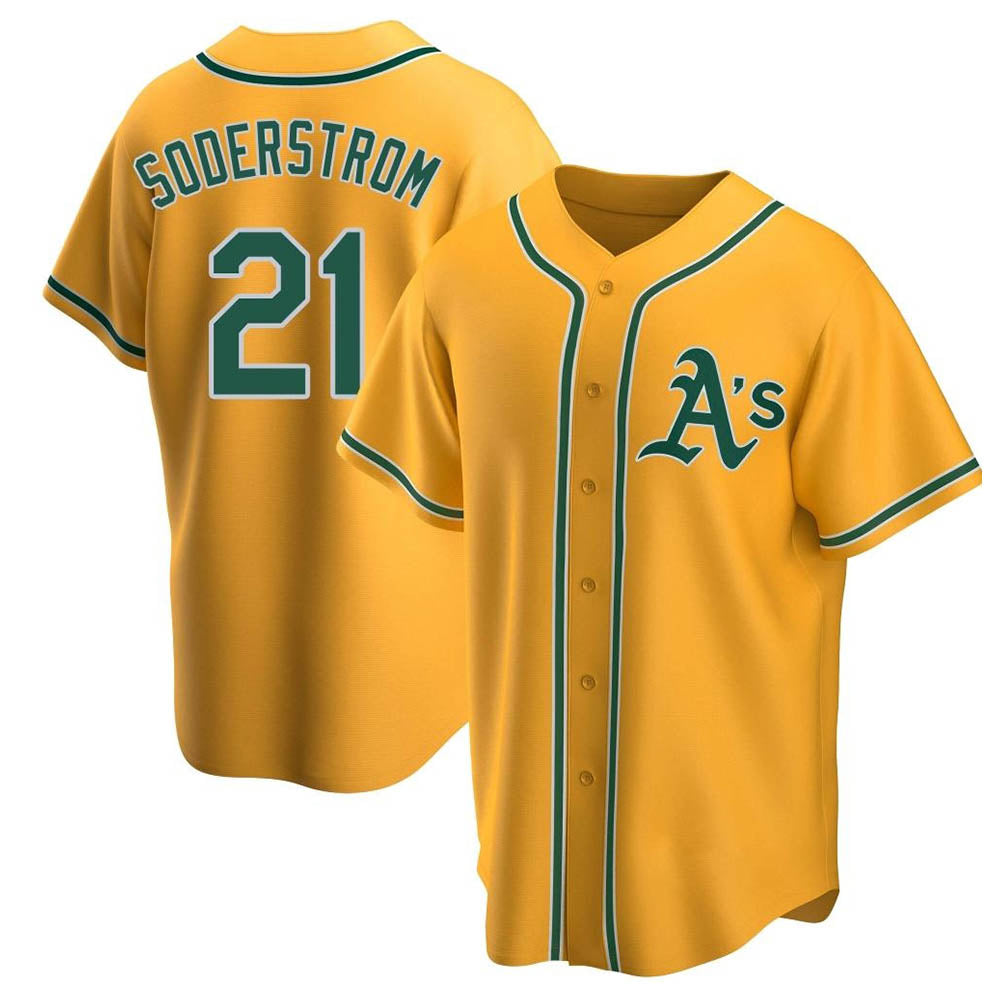 Ndoa Athletics #21 Tyler Soderstrom Player Gold Replica Alternate Stitched Jersey