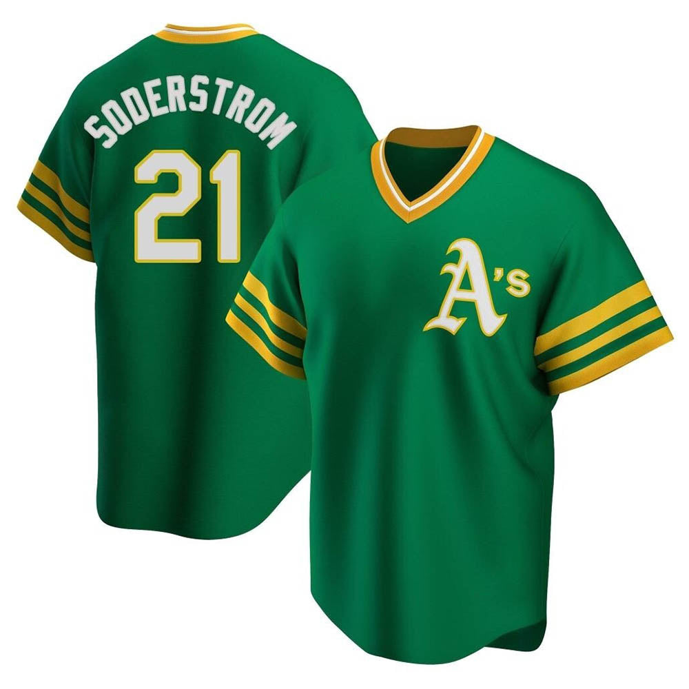 Ndoa Athletics #21 Tyler Soderstrom Player Green Replica Cooperstown Collection Stitched Jersey