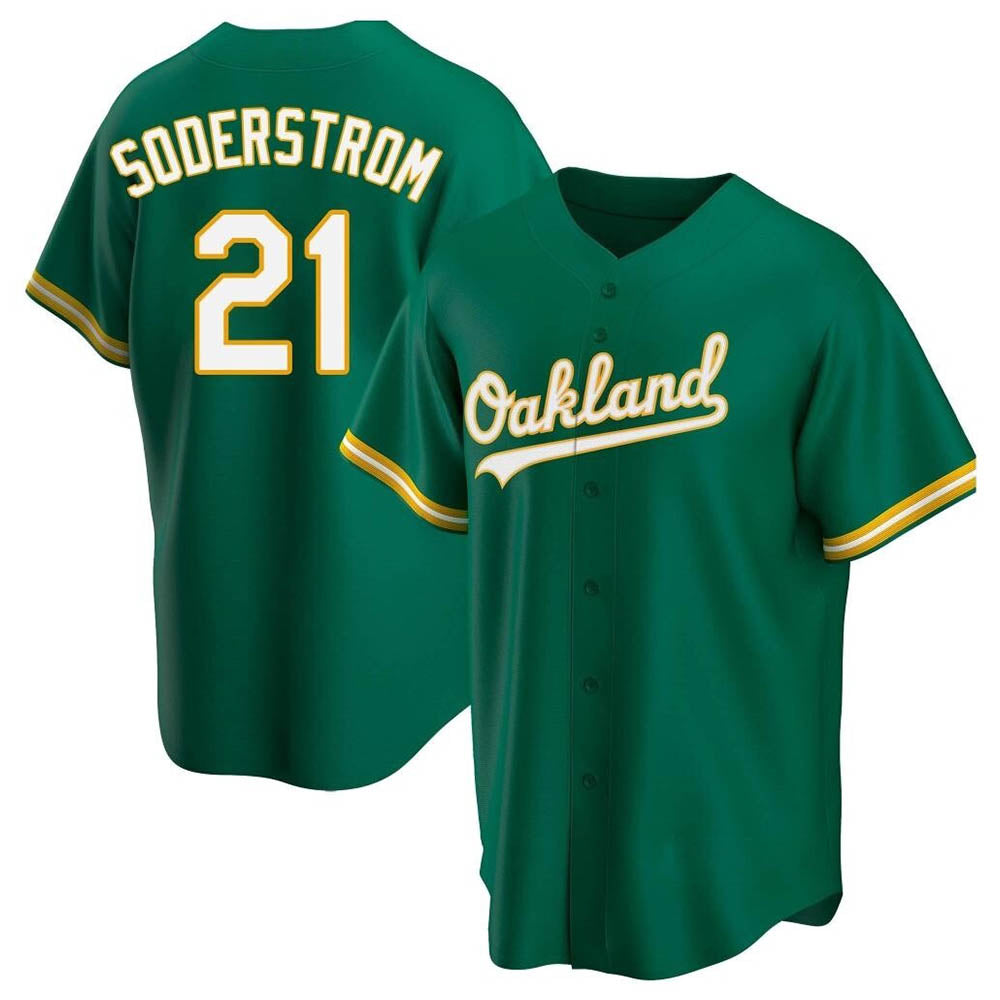Ndoa Athletics #21 Tyler Soderstrom Player Green Replica Kelly Alternate Stitched Jersey