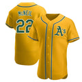 Ndoa Athletics #22 Jeff McNeil player Gold Authentic Alternate Stitched Jersey