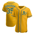Ndoa Athletics #35 Rickey Henderson Player Gold Authentic Alternate Stitched Jersey