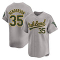 Ndoa Athletics #35 Rickey Henderson Player Gray Limited Away Stitched Jersey