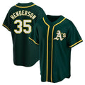 Ndoa Athletics #35 Rickey Henderson Player Green Replica Alternate Stitched Jersey