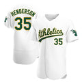 Ndoa Athletics #35 Rickey Henderson Player White Authentic Home Stitched Jersey