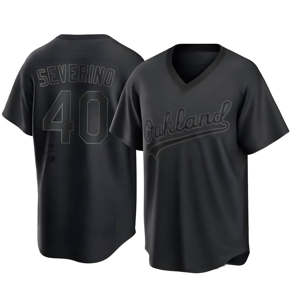 Ndoa Athletics #40 Luis Severino player Black Replica Pitch Fashion Stitched Jersey