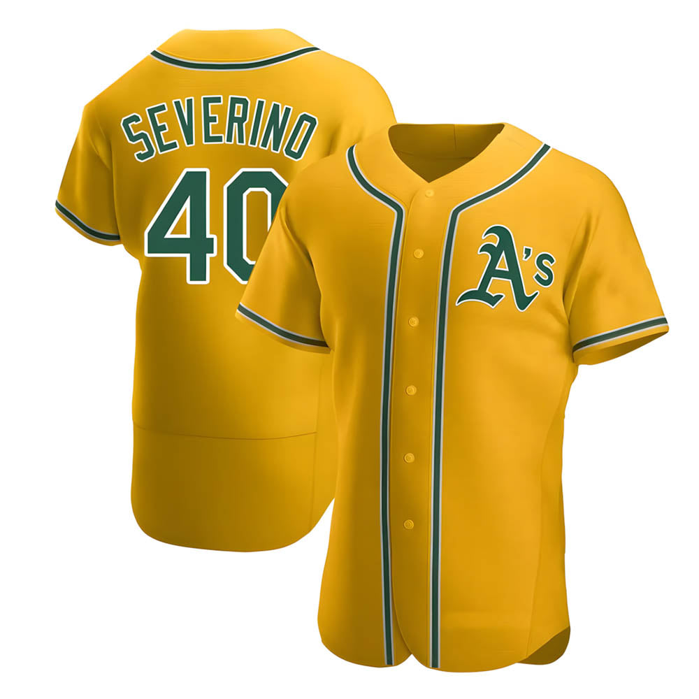 Ndoa Athletics #40 Luis Severino player Gold Authentic Alternate Stitched Jersey