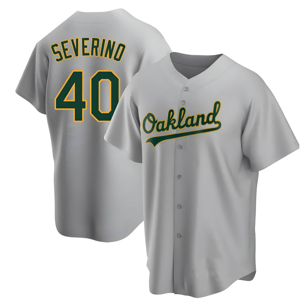 Ndoa Athletics #40 Luis Severino player Gray Replica Road Stitched Jersey