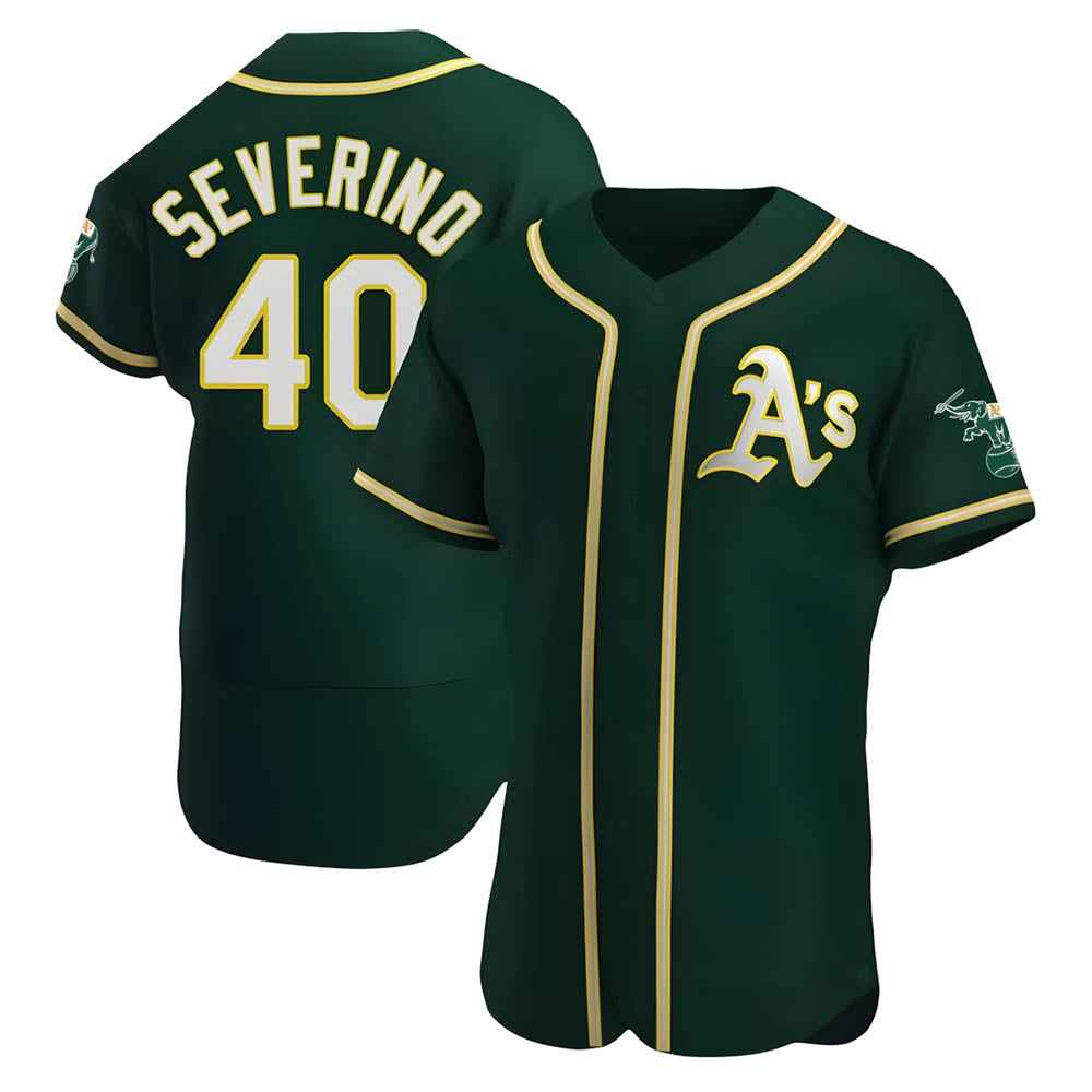 Ndoa Athletics #40 Luis Severino player Green Authentic Alternate Stitched Jersey
