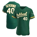 Ndoa Athletics #40 Luis Severino player Green Authentic Kelly Alternate Stitched Jersey